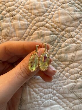 Kendra Scott Lee Gold Drop Earrings in Dichroic Glass